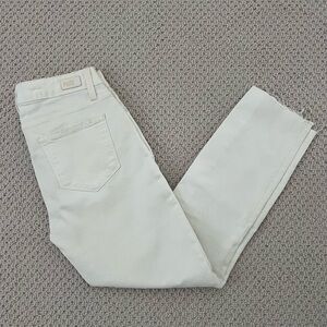 PAIGE Cropped Ankle Distressed White Jeans- size 26